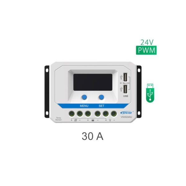 شارژ کنترلر 30A و 24V مدل VS3024A/AU سری PWM